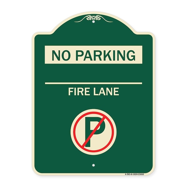 Signmission No Parking Fire Lane W/ No ParkingHeavy-Gauge Aluminum Architectural Sign, 24" x 18", G-1824-23810 A-DES-G-1824-23810 - main